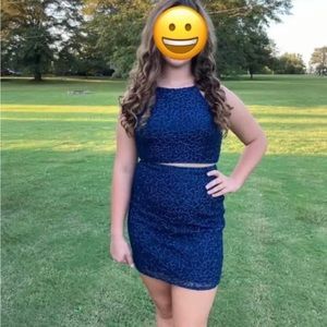 Navy 2 Piece Formal Dress